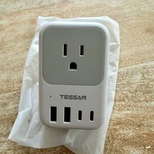 TESSAN European Travel Plug Wall Outlet Charger with USB Ports (Type C Power)